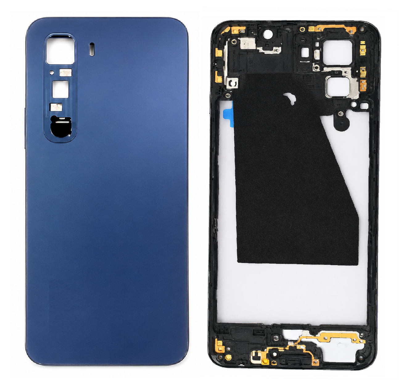 Compatible replacement Infinix Hot 60 5G Full Body Housing Replacement Back Frame Middle Chassis with Side Keys – Blue, Navy Blue & Green Color: NAVY BLUE